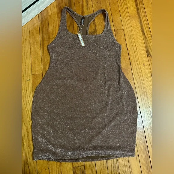 SKIMS Glitter Swim Metallic Dress in Cocoa Size 3X NWT! - Picture 7 of 11